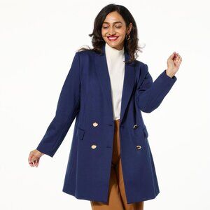 Colleen Lopez Double Breasted Ponte Knit Blazer - Size: Large - NWT